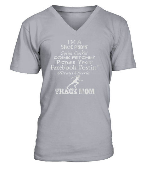 ImA Track Mom Always Cheering Shoe Finding V-Neck T-shirt