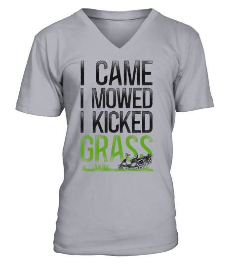 Lawn Mower Mowing Dad Father V-Neck T-shirt