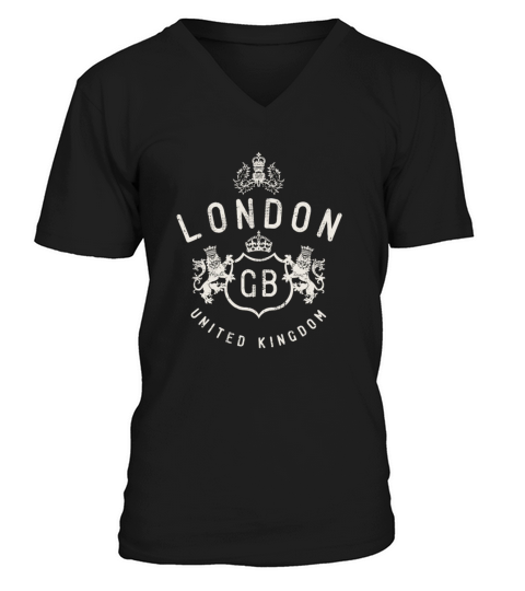 London Great Britain Vintage Crown V-Neck T-shirt