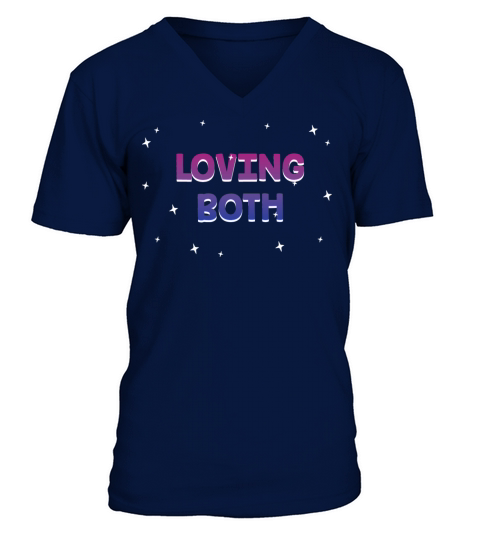 Loving Both Bisexual LGBTQ Bi Pride Gender V-Neck T-shirt