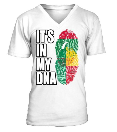 Maldivian And Benin Mix Heritage DNA Flag V-Neck T-shirt