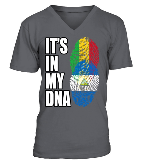 Malian And Nicaraguan Mix Heritage DNA Flag V-Neck T-shirt
