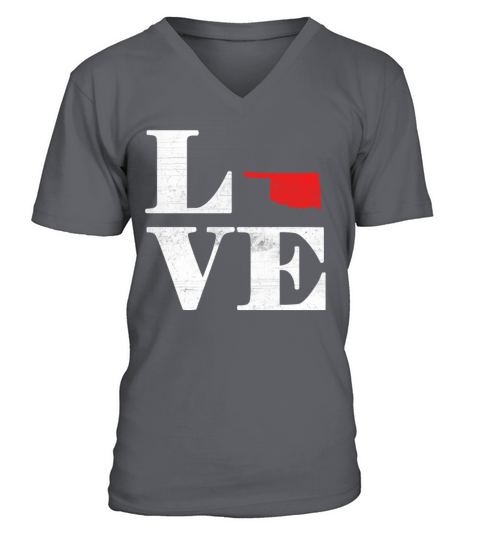 Proud America State Land Map Love Oklahoma V-Neck T-shirt