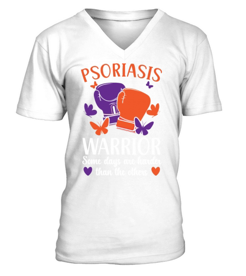 Psoriasis Warrior Skin Disease Psoriasis Awareness V-Neck T-shirt