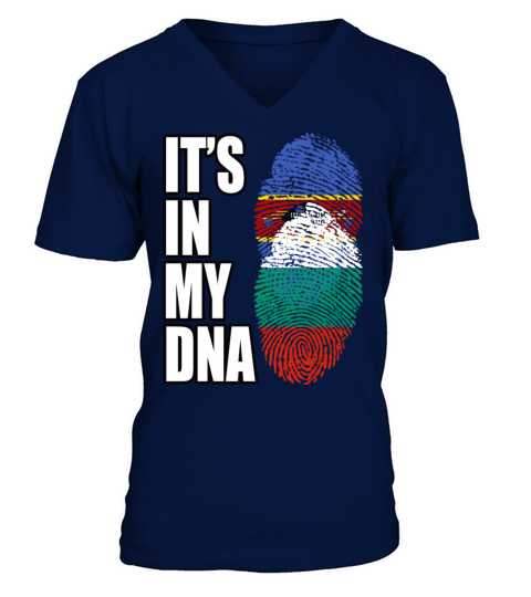 Swazi And Bulgarian Vintage Heritage DNA Flag V-Neck T-shirt