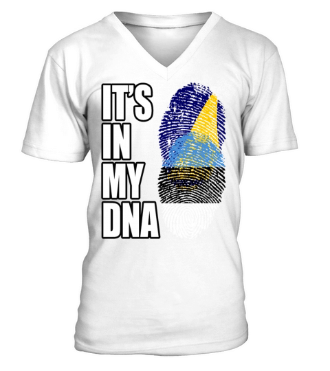 Tokelauan And Estonian Mix Heritage DNA Flag V-Neck T-shirt
