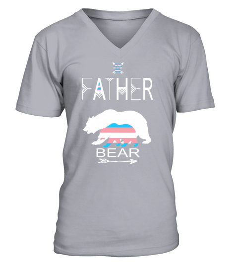 Transgender Father Bear For Dads Of A Trans Child Cool shirt V-Neck T-shirt