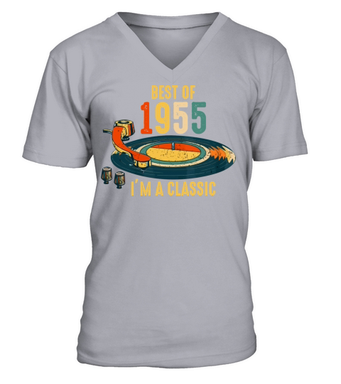 Vintage 1955 Im Classic 66th Birthday V-Neck T-shirt