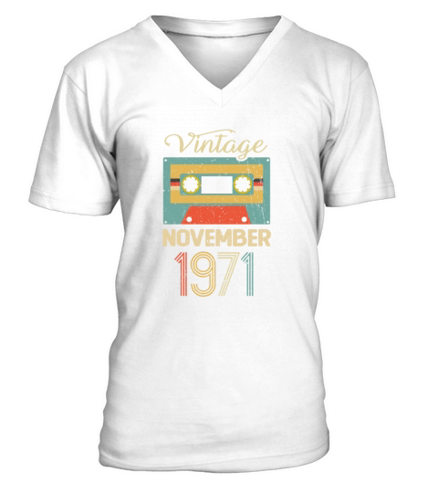 Vintage November 1971 50th Birthday 50 Year Gift V-Neck T-shirt