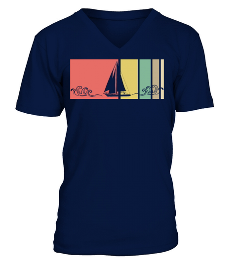 Vintage Sailboat Boat Ship Sailor Yacht Sailing V-Neck T-shirt