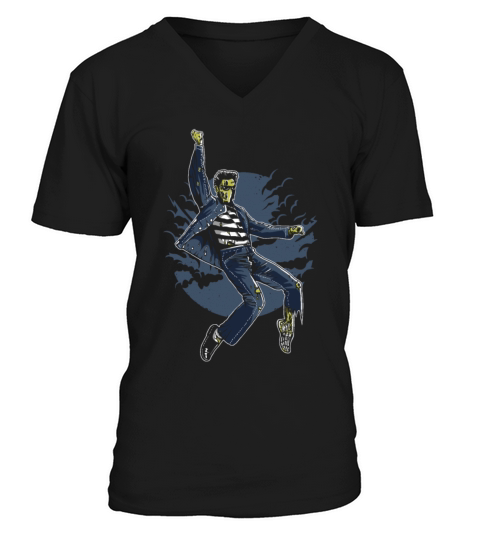 Zombie Elvis V-Neck T-shirt