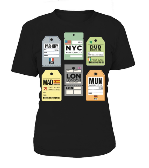 Paris NYC Dublin Madrid London Munich travel tags Women's T-Shirt
