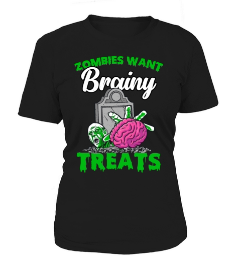 Spooky Halloween Zombie For Trick Or Treat Brainy Women's T-Shirt