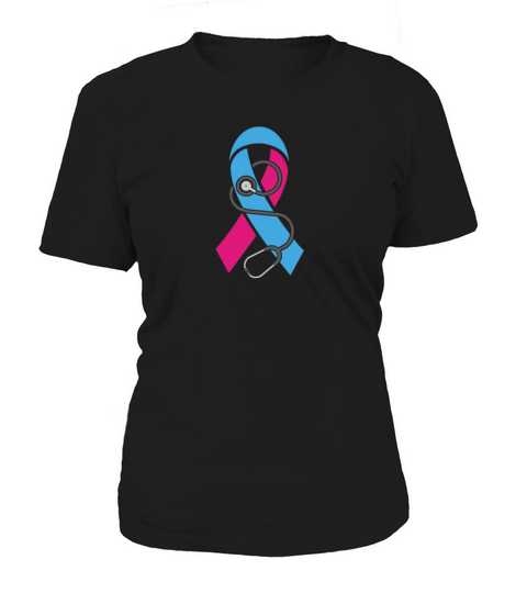 Stethoscope-Pregnancy Infant Loss Awareness Ribbon Women's T-Shirt