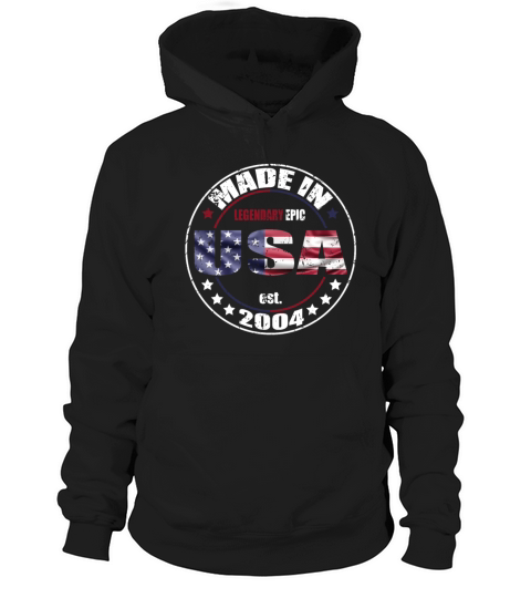 Birthday Saying Born USA 2004 Hoodie Unisex