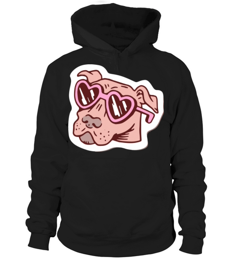 cool dog with heart-shaped sunglasses Hoodie Unisex