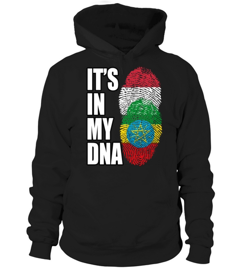 Hungarian And Ethiopian Mix Heritage DNA Flag Hoodie Unisex