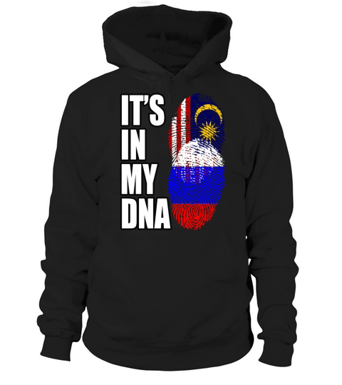 Malaysian And Russian Mix Heritage DNA Flag Hoodie Unisex