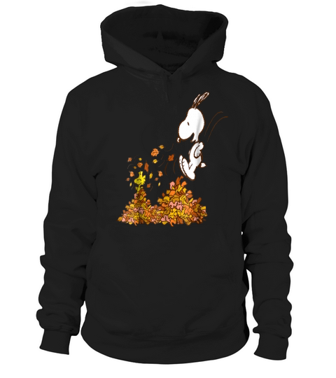 Peanuts Snoopy Jumping Into leaf Autumn Hoodie Unisex