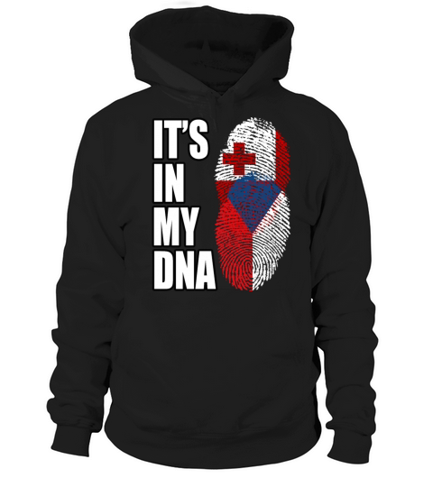 Tongan And Czech Mix Heritage DNA Flag Hoodie Unisex