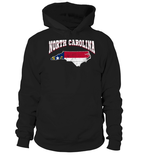 US America State Flag Land Map North Carolina Hoodie Unisex