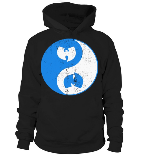 yin and yang wutang white and light blue Hoodie Unisex