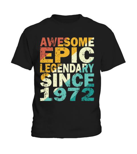50th birthday vintage 1972 legendary since 1972 Kids T-Shirt