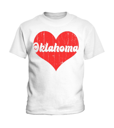 America Citizen US State Flag Heart Love Oklahoma Kids T-Shirt