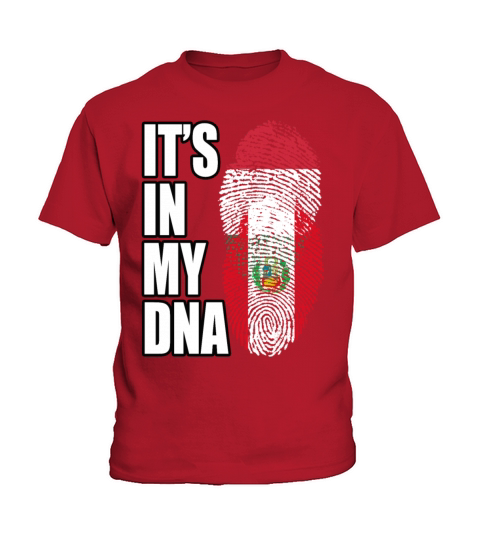 Hungarian And Peruvian Mix Heritage DNA Flag Kids T-Shirt