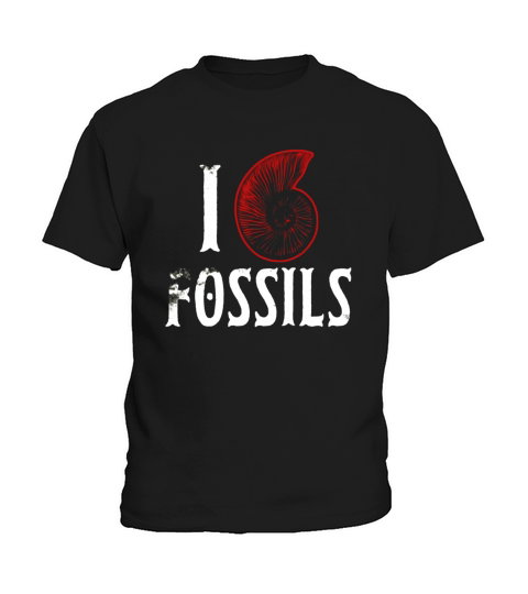 I Love Fossils Archaeologist Gift Shirt Cool Ammonite Design Kids T-Shirt