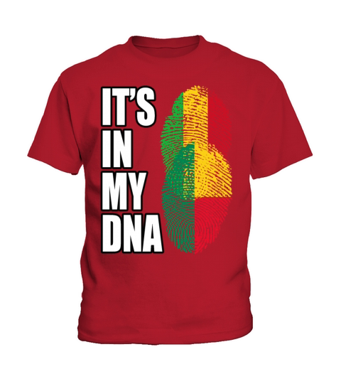 Malian And Benin Mix Heritage DNA Flag Kids T-Shirt