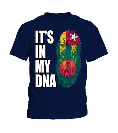 Togolese And Bangladeshi Mix Heritage DNA Flag Kids T-Shirt