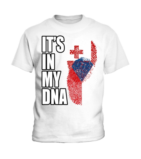 Tongan And Czech Mix Heritage DNA Flag Kids T-Shirt