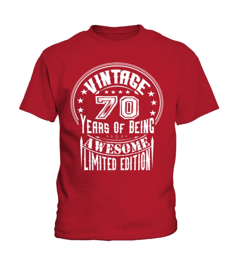 Vintage 70 Years Of Being Awesome Limited Edition Kids T-Shirt