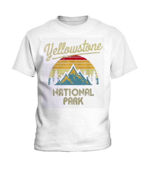 Vintage Retro Yellowstone Mountain National Park shirt Kids T-Shirt