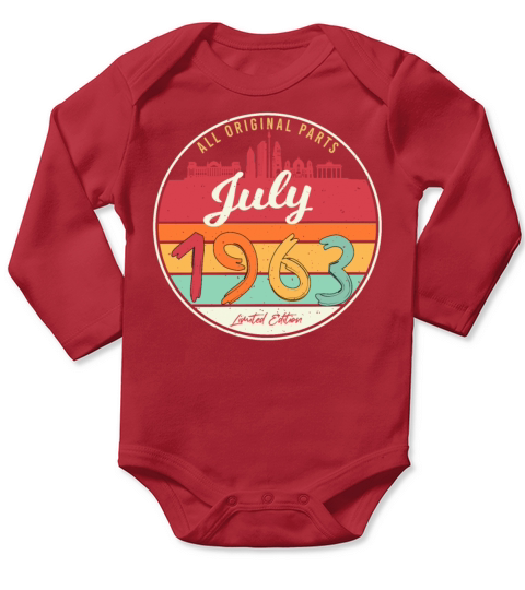 1963 July Vintage Long Sleeve Baby One-Piece