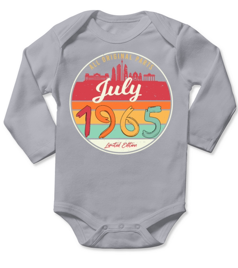 1965 July Vintage Long Sleeve Baby One-Piece