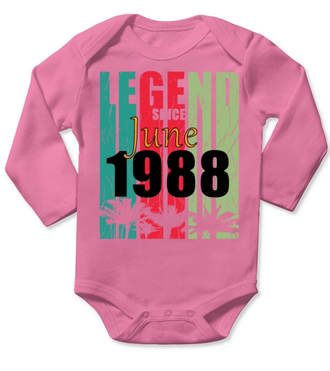 1988 vintage born in June gift Long Sleeve Baby One-Piece