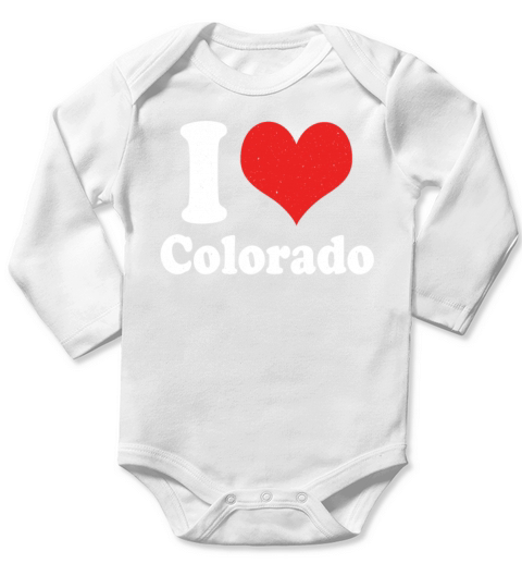 America Citizen US State Love I Heart Colorado Long Sleeve Baby One-Piece