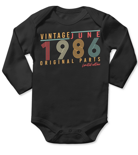 Birth Year 1986 In June Long Sleeve Baby One-Piece