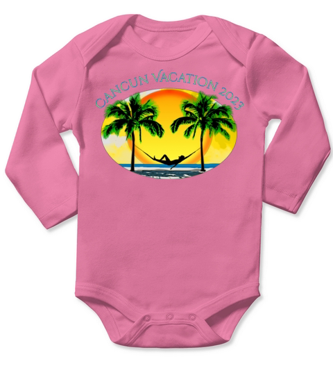 Cancun Vacation 2023 Beach Summer Vacation Long Sleeve Baby One-Piece
