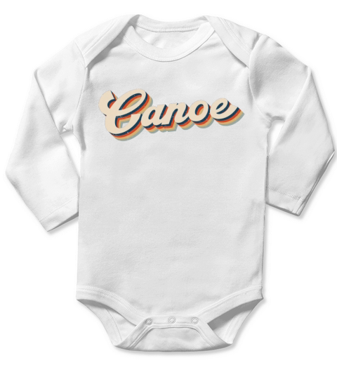 Canoe Canoeing Retro Vintage Canoe Long Sleeve Baby One-Piece