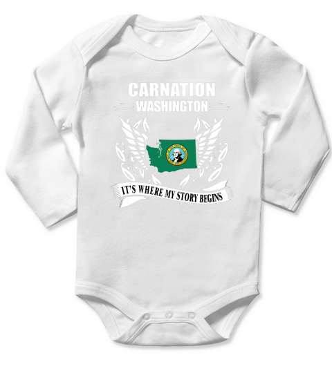 Carnation Washington Its where my story begins Long Sleeve Baby One-Piece