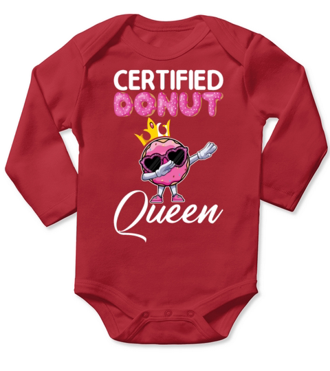 Certified Donut Queen - Funny Dab Dance Style Long Sleeve Baby One-Piece