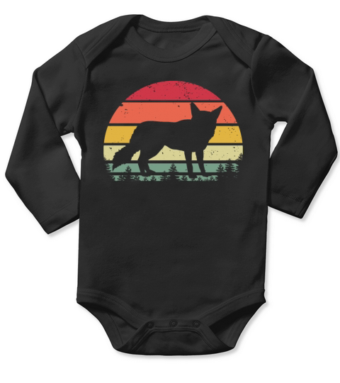 Coyote Vintage Retro Sunset Long Sleeve Baby One-Piece