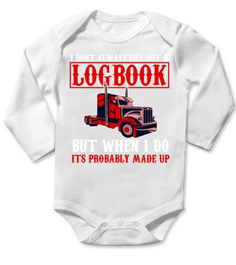 Funny Trucker Logbook Vintage Quote Truck Driving Long Sleeve Baby One-Piece