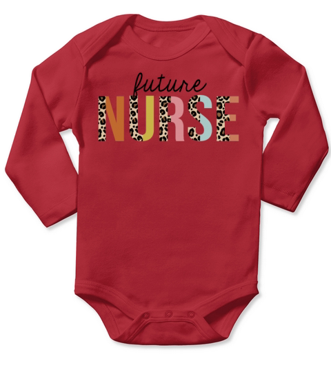Future Nurse Leopard Print Registered RN Nursing Long Sleeve Baby One-Piece