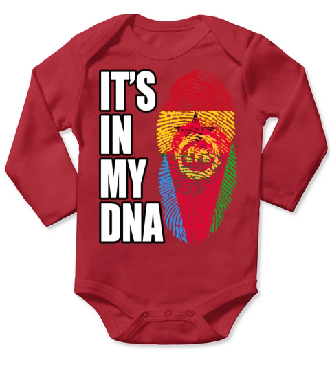 Ghanaian And Eritrean Mix Heritage DNA Flag Long Sleeve Baby One-Piece