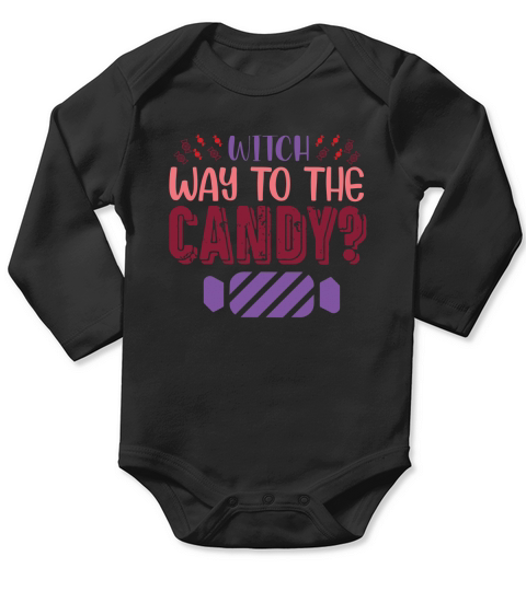 Halloween Costume Shirt Witch Way To The Candy Long Sleeve Baby One-Piece