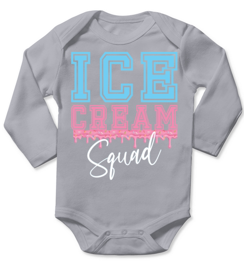 Ice Cream Squad Summer Family Quotes Birthday Long Sleeve Baby One-Piece